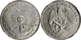MEXICO. Guerrero. Silver 2 Pesos, 1914-GRO. NGC MS-63.
KM-643. A great revolutionary issue in a SCARCELY encountered Choice level of preservation, th...