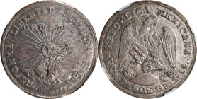 MEXICO. Guerrero. 2 Pesos, 1914-GRO. NGC MS-62.
KM-643. An important Revolutionary coin. Well-struck on a reasonable planchet. Lustrous obverse surfa...