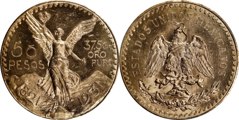 MEXICO. 50 Pesos, 1931. Mexico City Mint. PCGS MS-64.
Fr-172; KM-481. A remarka...