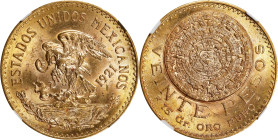 MEXICO. 20 Pesos, 1921/10. Mexico City Mint. NGC MS-63.
Fr-171; KM-478. A sharply struck and lustrous Choice piece, this handsome specimen delivers a...