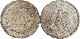 MEXICO. Peso, 1919-M. Mexico City Mint. PCGS MS-62.
KM-454. A quite pleasing hotel, this appealing example delivers a sharp luster and wholesome deta...