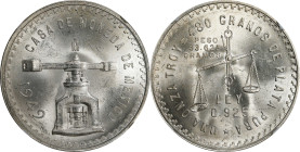 MEXICO. Onza, 1949-Mo. Mexico City Mint. NGC MS-65.
KM-M49A. A charming Gem example, this wonderful specimen is rich with a frosty white luster and b...