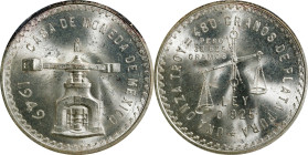MEXICO. Onza, 1949-Mo. Mexico City Mint. PCGS MS-64.
KM-M49A. An impressive near-Gem survivor, this wholesome and appealing example demonstrates a so...