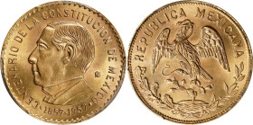 MEXICO. Constitution Centennial Gold Medallic 10 Pesos, 1957-Mo. Mexico City Mint. PCGS MS-65.
KMX-M123A. AGW: 0.2411 oz. Issued for the centennial o...