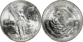 MEXICO. Onza, 1985-Mo. Mexico City Mint. NGC MS-66.
KM-494.1. A pretty Gem, this glimmering and beautiful specimen yields much radiant luster and cha...