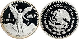 MEXICO. Onza, 1987. Mexico City Mint. NGC PROOF-68 Ultra Cameo.
KM-494.1. An elusive proof offering, this wholesome specimen displays a deep cameo ap...
