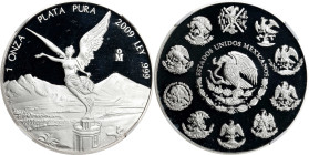 MEXICO. Onza, 2009-Mo. Mexico City Mint. NGC PROOF-69 Ultra Cameo.
KM-639. Mintage: 10,000. A wonderful proof offering delivering immediate visual ap...