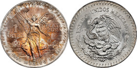 MEXICO. Onza, 1985-Mo. Mexico City Mint. PCGS MS-67.
KM-494.1. A charming Onza with splashy orange and vermillion hues on its obverse and brilliant a...