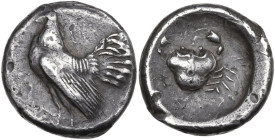 Sicily. Himera. AR Didrachm, c. 483/2-472/1 BC. Obv. [HIMERA]. Cock standing left. Rev. Crab within shallow incuse circle. SNG ANS 155-63; HGC 2 438; ...