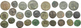 The Roman Empire. Multiple lot of fourteen (14) unclassified AE coins, early 4th century AD. Interesting lot, including a rare hammered follis of Maxi...