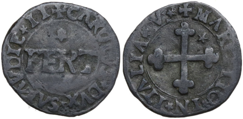 Carlo II di Savoia detto il Buono (1504-1553). Quarto di IV tipo. MIR (Savoia) 4...