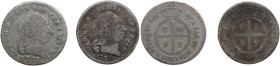 Carlo Emanuele III (1730-1773). Monetazione per la Sardegna. Lotto di due (2) monete da mezzo reale nuovo 1770 e 1772. MIR (Savoia) 964; Sim. 51; Biag...