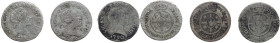 Vittorio Amedeo III (1773-1796), monetazione per la Sardegna. Lotto di tre (3) monete da mezzo reale 1786, 1788, 1790. MIR (Savoia) 1007; Sim. 30; Bia...