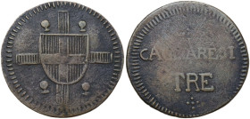 Vittorio Emanuele I (1802-1821). 3 cagliaresi s.d. Pag. 21; MIR (Savoia) 1025. CU. 4.03 g. 22.50 mm. RR. MB+/qBB.
