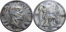 Vittorio Emanuele III (1900-1943). 20 lire 1928 A. VI. Pag. 673; MIR (Savoia) 1128c. AG. 35.50 mm. Perizia Rollero (BB+). qBB/BB.