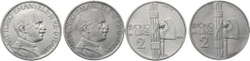 Vittorio Emanuele III (1900-1943). Lotto di due (2) monete da 2 lire (Buono da) 1923 e 1924. Pag. 741 e 742; MIR (Savoia) 1143a e 1143 b. NI. 29.00 mm...