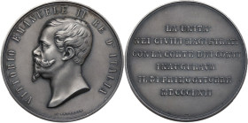 Vittorio Emanuele II (1861-1878). Medaglia 1862. Cf. Martini 2871. AG. 79.50 g. 56.00 mm. Riconio ufficiale marchiato argento 999. SPL.