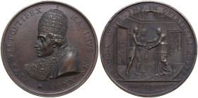 Pio VII (1800-1823), Barnaba Chiaramonti. Medaglia annuale A.XXI, per la visita a Roma dell'Imperatore d'Austria. D/ PIVS VII PONTIFEX MAXIMVS ANN XXI...