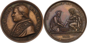 Pio IX (1846-1878), Giovanni Mastai Ferretti. Medaglia A. XII per la Lavanda. D/ PIVS IX PONT MAX AN XII. Busto a sinistra con cappellino, mozzetta e ...