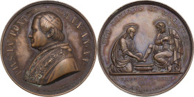 Pio IX (1846-1878), Giovanni Mastai Ferretti. Medaglia A. XV per la Lavanda. D/ PIVS IX PONT MAX AN XV. Busto a sinistra con cappellino, mozzetta e st...