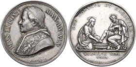 Pio IX (1846-1878), Giovanni Mastai Ferretti. Medaglia A. XIX per la Lavanda. D/ PIVS IX PONT MAX AN XIX. Busto a sinistra con cappellino, mozzetta e ...