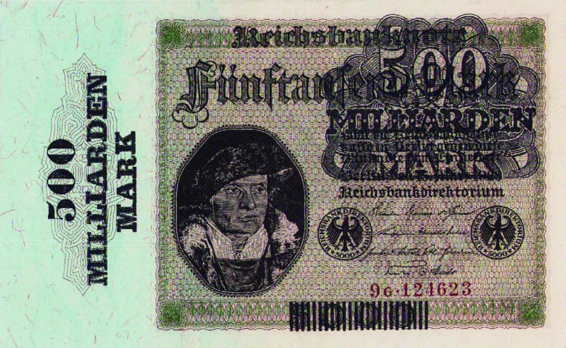 Deutsches Reich bis 1945
Geldscheine der Inflation 1919-1924 500 Milliarden Mar...