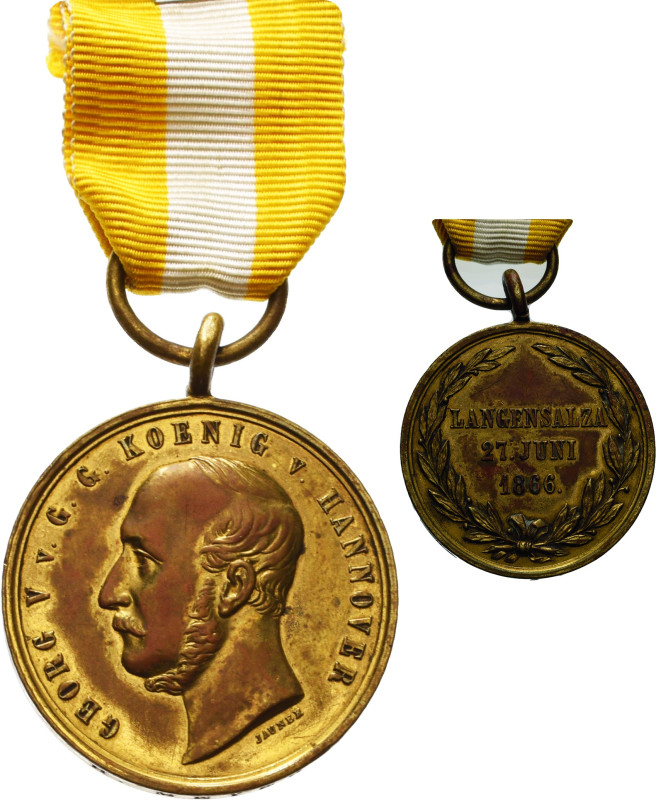 Orden deutscher Länder Hannover
Langensalza-Medaille Verliehen 1866. Am Band. R...
