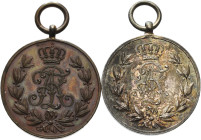 Orden deutscher Länder Sachsen
Friedrich-August-Medaille Verliehen 1905/1918. In Silber, ohne Band. Silber, 29 mm, 12,28 g und in Bronze, ohne Band, ...