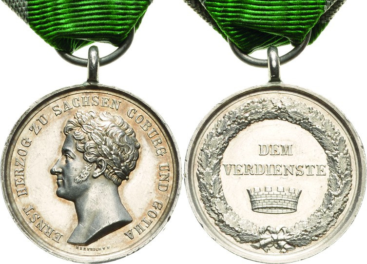 Orden deutscher Länder Sachsen-Coburg und Gotha
Silberne Medaille für Kunst und...
