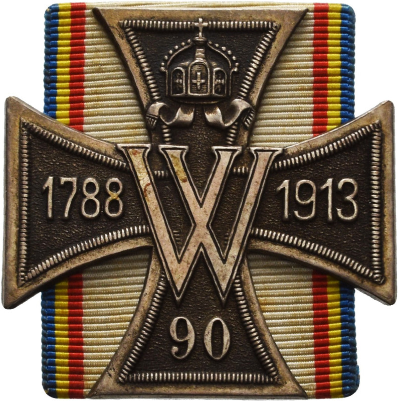 Regimente
Mecklenburg Versilberte Bronzemedaille 1913. Jubiläumsabzeichen des G...