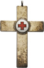 Rotes Kreuz
 Teils emailliertes Silberkreuz o.J. Rv. Punze: 800. 64,8 x 46,4 mm, 19,79 g. Mit Öse Vorzüglich