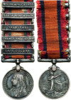 Ausländische Orden und Ehrenzeichen Großbritannien
Miniatur der Mediterran Medaille Verliehen 1899. Am Bande mit 5 Spangen. Buntmetall, versilbert 20...