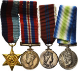 Lots
Lot-4 Stück Großbritannien - Miniatur zur Medaille "Süd Atlantik" (Falklandkrieg 1982) am Band. Buntmetall versilbert, 19 mm, 7,99 g. Miniatur z...