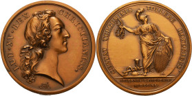 Akademien, Schulen, Universitäten
 Bronzemedaille 1740 (spätere Prägung) (nach Marteau) Preismedaille der Akademie von Dijon. Kopf Ludwigs XV. nach r...