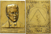 Akademien, Schulen, Universitäten
 Vergoldete Bronzeplakette 1924. Jacobus Henricus van ’t Hoff. 1. Nobelpreisträger für Chemie. Brustbild halb recht...