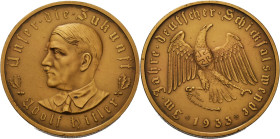 Drittes Reich
 Bronzemedaille 1933 (O. Glöckler) Ernennung Hitlers zum Reichskanzler. Brustbild nach links / Adler mit zerrissenen Ketten. Randpunze:...