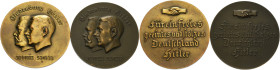 Drittes Reich
 Bronzemedaille 1933 (unsigniert) Auf die Wahl Hitlers zum Reichskanzler. Köpfe von Hitler und Hindenburg nach links / Handschlag, daru...