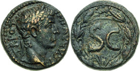 Kaiserzeit
Augustus 27 v. Chr.-14 n. Chr Bronze, Antiochia ad Orontem/Seleukis et Pieria Kopf mit Lorbeerkranz nach rechts / Großes S C in Lorbeerkra...