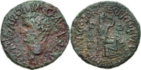 Kaiserzeit
Tiberius 14-37 Bronze 14/37, Rom Kopf nach links, TI CAESAR DIVI AVG F AV IMP / Livia sitzt nach rechts, M M IVL VTIC P P D D RPC 721 SNG ...