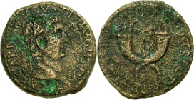 Kaiserzeit
Tiberius 14-37 Dupondius 19/21, Münzstätte der Commagene Kopf mit Lorbeerkranz nach rechts, TI CAESAR DIVI AVGVSTI F AVGVSTVS / Caduceus h...