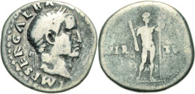 Kaiserzeit
Galba 68-69 Denar 68/69, Rom Kopf mit Lorbeerkranz nach rechts, IMP SER GALBA CAESAR AVG / Virtus steht fast von vorn, VIRTVS RIC 221 C. 3...