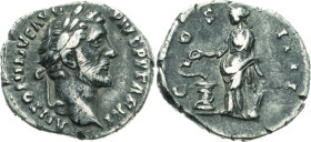 Kaiserzeit
Antoninus Pius 138-161 Denar 147/148, Rom Kopf mit Lorbeerkranz nach rechts, ANTONINVS AVG PIVS P P TRP XI / Salus steht nach links, eine ...