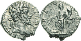 Kaiserzeit
Septimius Severus 193-211 Denar 198/202, Laodicea/Syria Kopf mit Lorbeerkranz nach rechts, L SEPT SEV AVG IMP XI PART MAX / Annona setzt d...