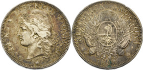 Argentinien
 Peso 1883. KM 29 Sehr schön+