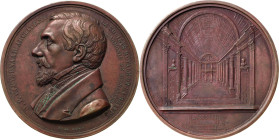 Belgien-Königreich
Leopold I. 1830-1865 Bronzemedaille 1842 (Hart) Auf den Architekten P. Cluysenaar und die Grande Harmonie de Bruxelles. Brustbild ...