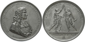 Frankreich
Ludwig XIV. 1643-1715 Zinkmedaille o.J. (Bertonnier) Auf den Minister Jean Baptiste Colbert. Brustbild anch rechts / Zwei weibliche Genien...