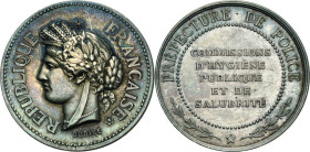 Frankreich
Dritte Republik 1870-1940 Silbermedaille o.J. (Oudine) Auszeichnungsmedaille der Polizeipräfektur von Paris. Kopf der La France nach links...