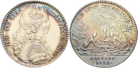 Frankreich-Medaillen und Marken
 Silberjeton 1723. Marine Akademie. Brustbild Ludwigs XV. nach rechts / Vier Sirenen um ein Schiffswrack, DEUS DEDIT ...