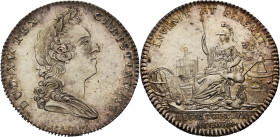 Frankreich-Medaillen und Marken
 Silberjeton 1747 (Roettier) Akademie der Wissenschaften. Brustbild anch rechts / Regia Sceintiarum sitzt nach links,...