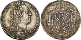 Frankreich-Medaillen und Marken
 Silberjeton 1766 (Roettier) Etats de Bretagne. Brustbild Ludwigs XV. nach rechts / Wappen. 28 mm, 6,77 g Feuardent 8...